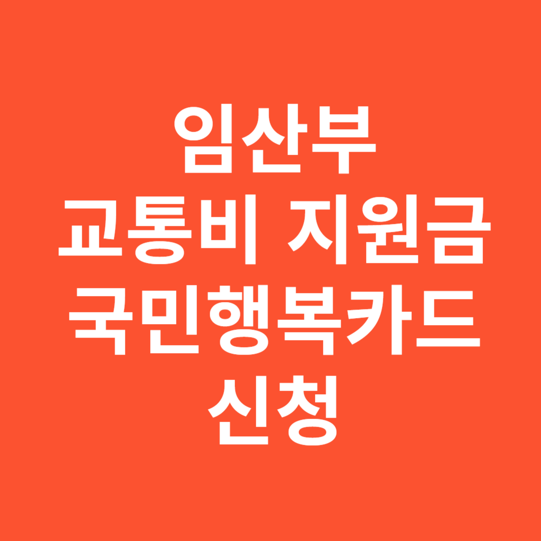 임산부 교통비 지원금 국민행복카드 신청 바로가기