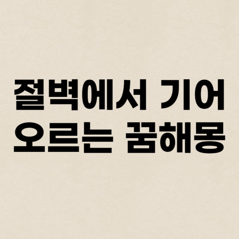 절벽에서 기어오르는 꿈해몽