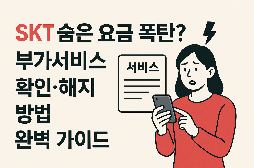 SKT 숨은 요금 폭탄? 부가서비스 확인·해지 방법 완벽 가이드
