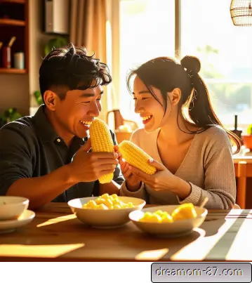옥수수먹는부부
