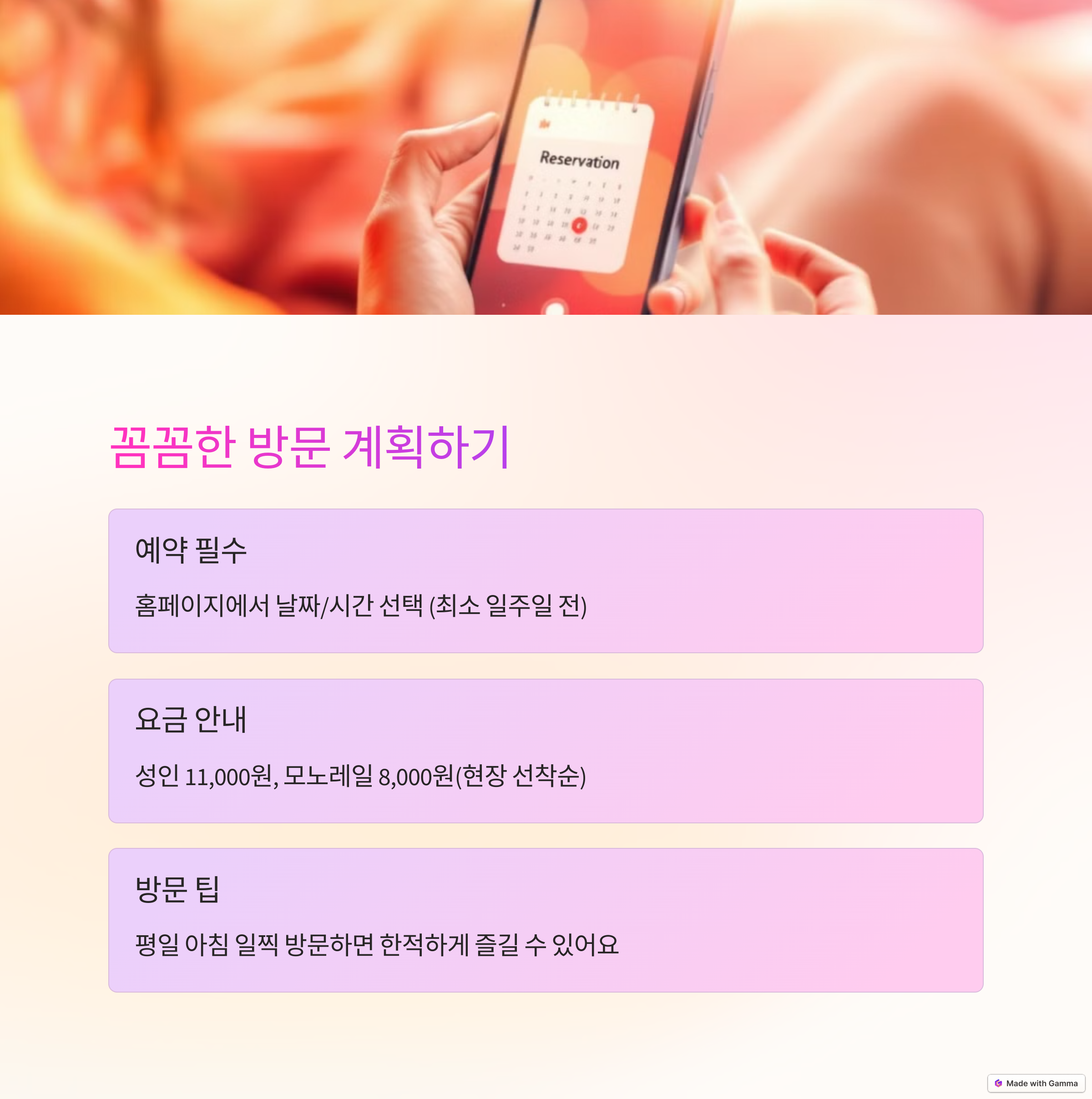 꼼꼼한 방문 계획