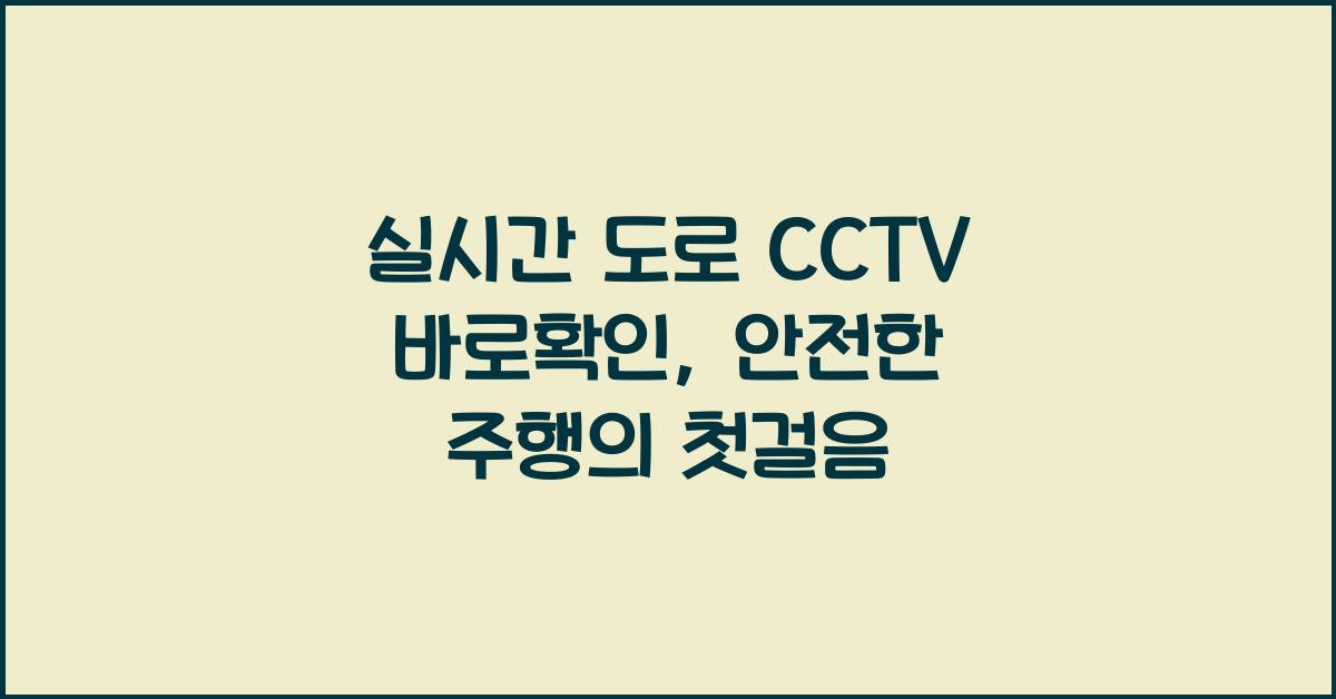 실시간 도로 cctv 바로확인