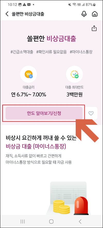 신한 쏠편한 비상금대출