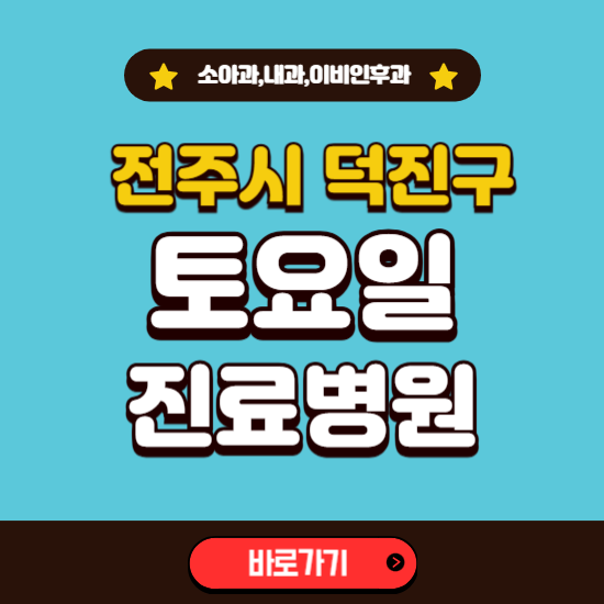 전주시 덕진구 토요일 진료 병원 찾기 ❘ 주말 문여는 소아과, 내과, 이비인후과 리스트