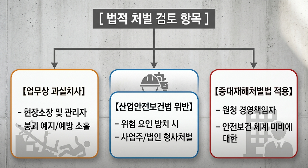 법적 처벌 검토 항목