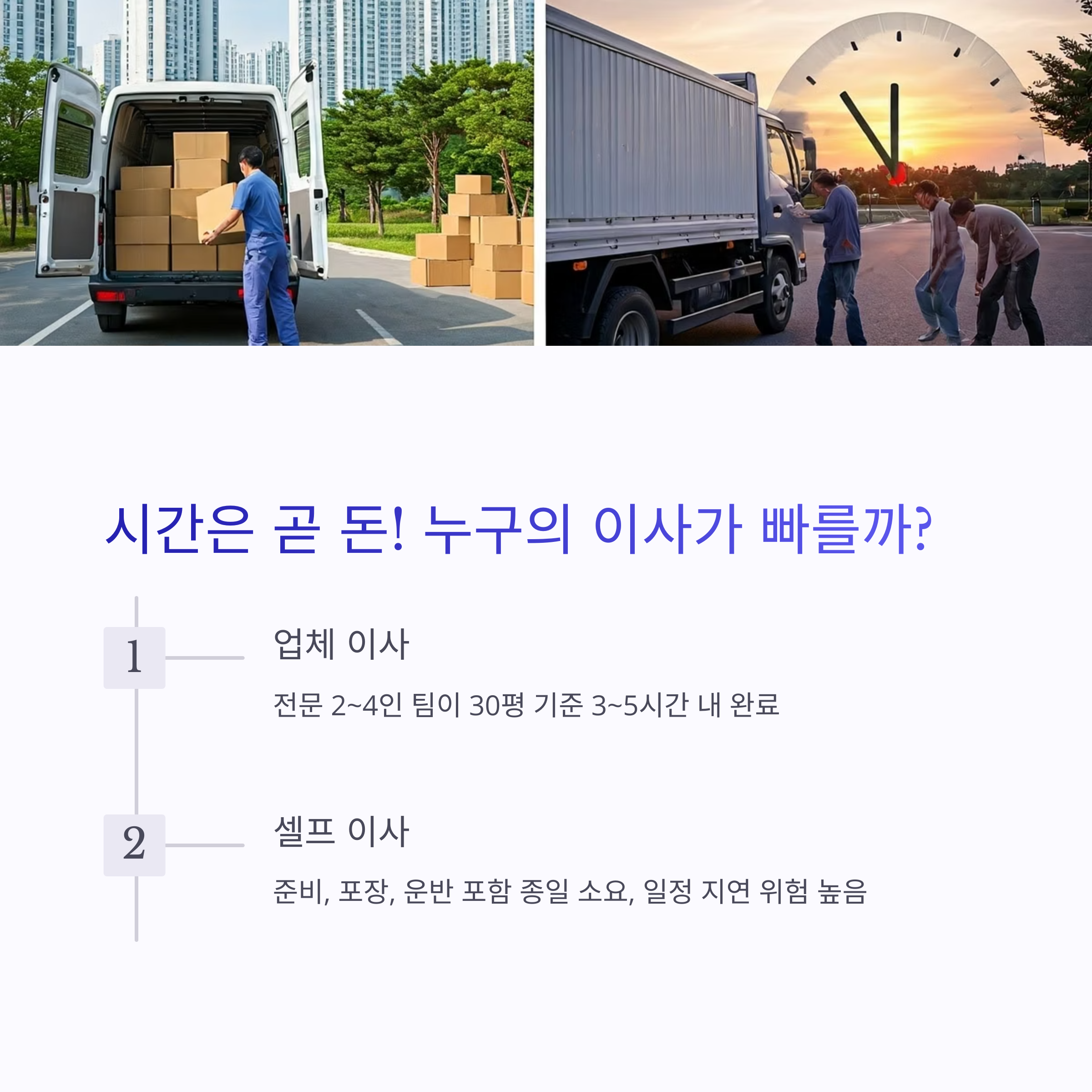 시간은 곧 돈 누구의 이사가 빠를까