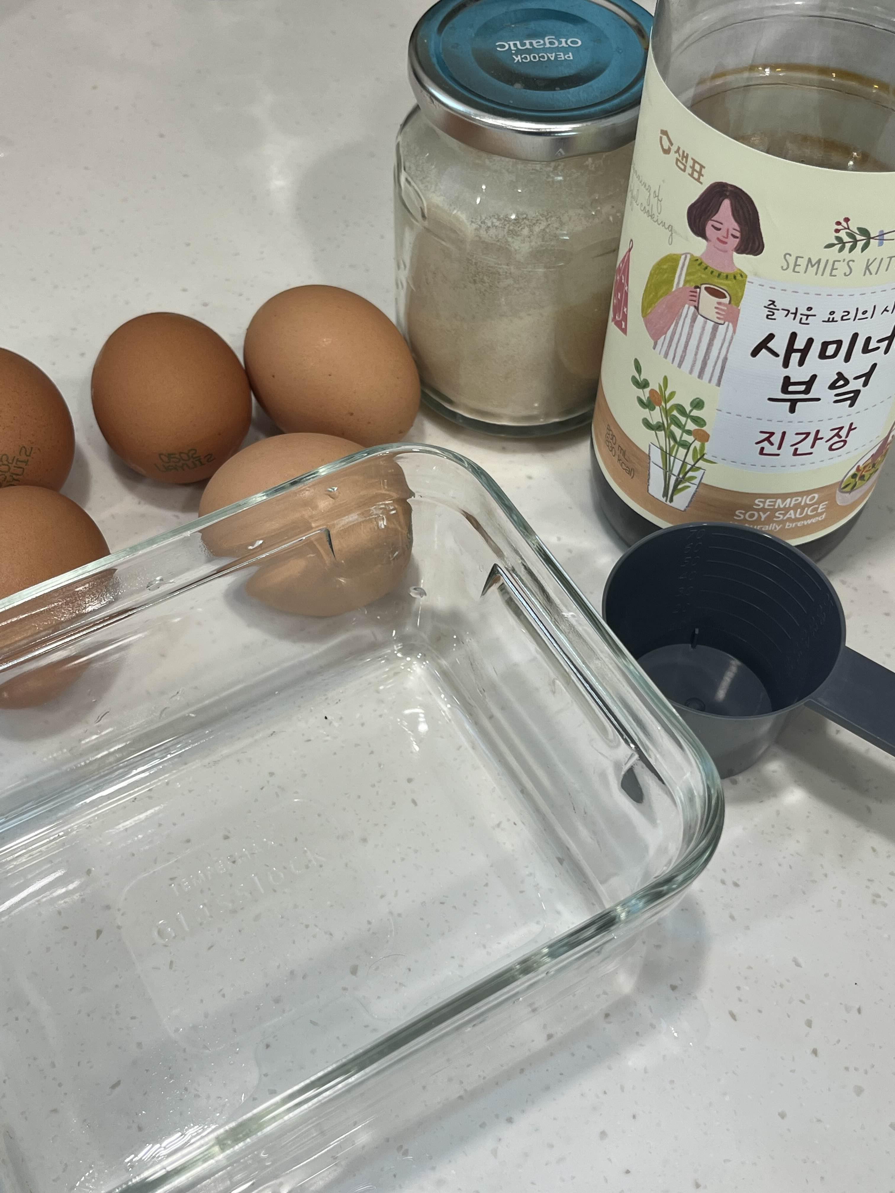계란장 만들기 재료들