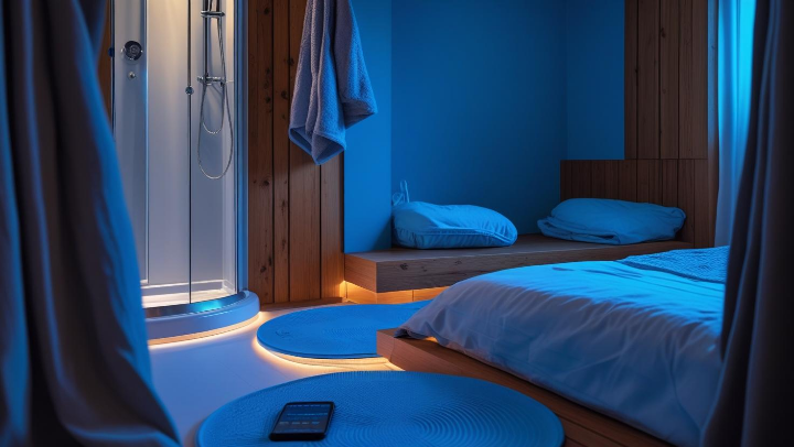 여름밤 숙면을 위한 수면 루틴을 체크리스트 형식으로 정리한 이미지. 샤워, 스마트폰 중단, 아로마 등 실천 항목 포함