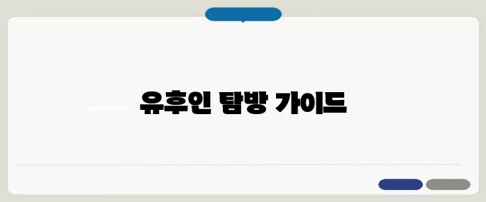 유후인 사용법 한눈에 보기 좋게