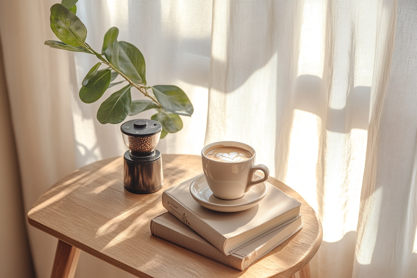 창가 미니 홈카페 공간