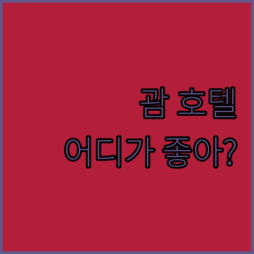 괌 호텔 완벽 분석 닛코, 플라자, 