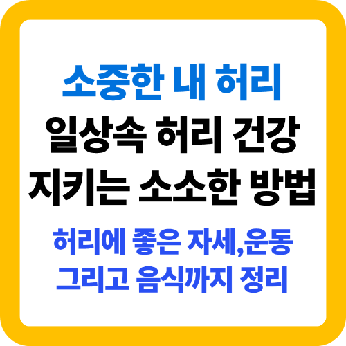 일상속 허리 건강 지키는 방법