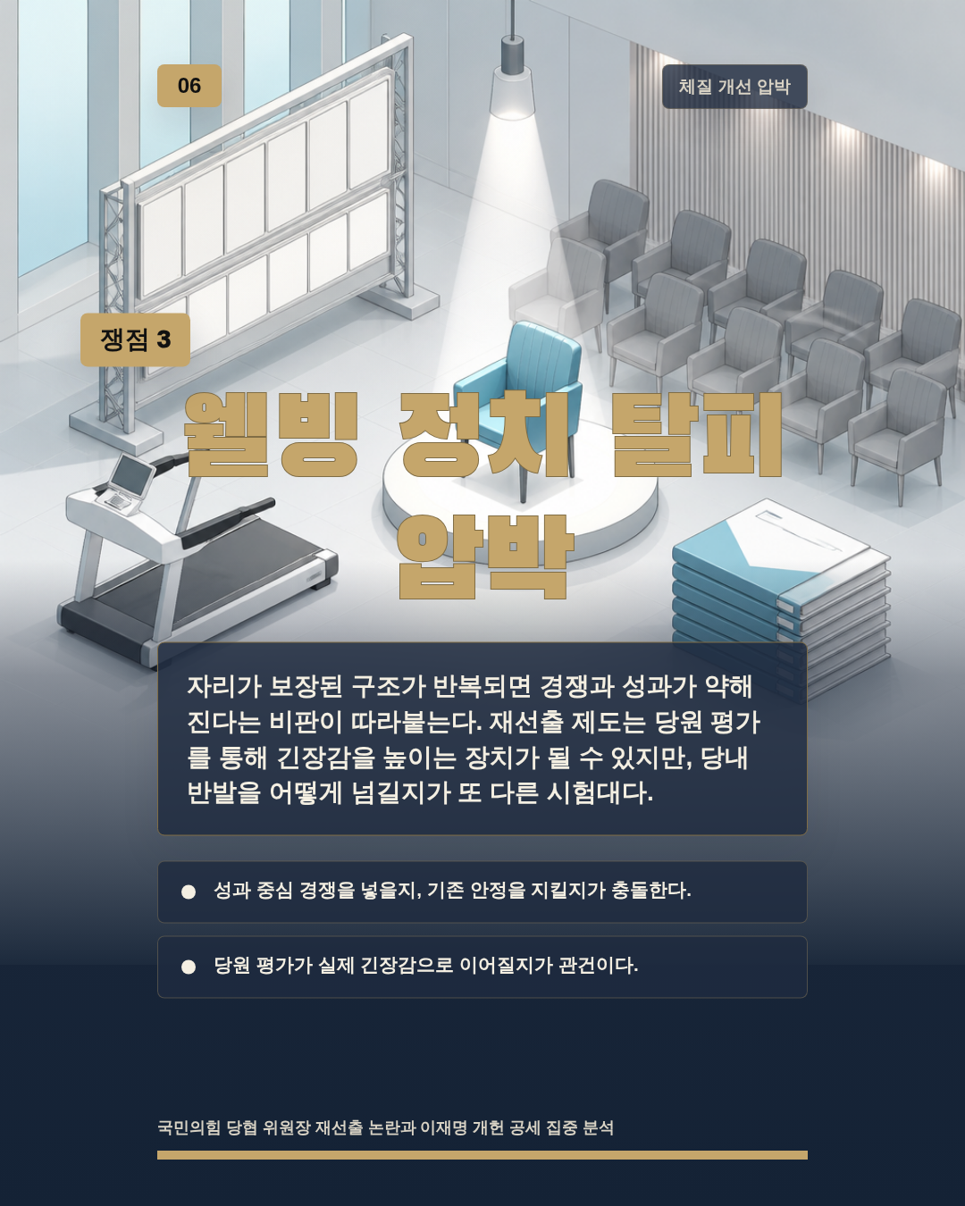 웰빙 정치 탈피 압박