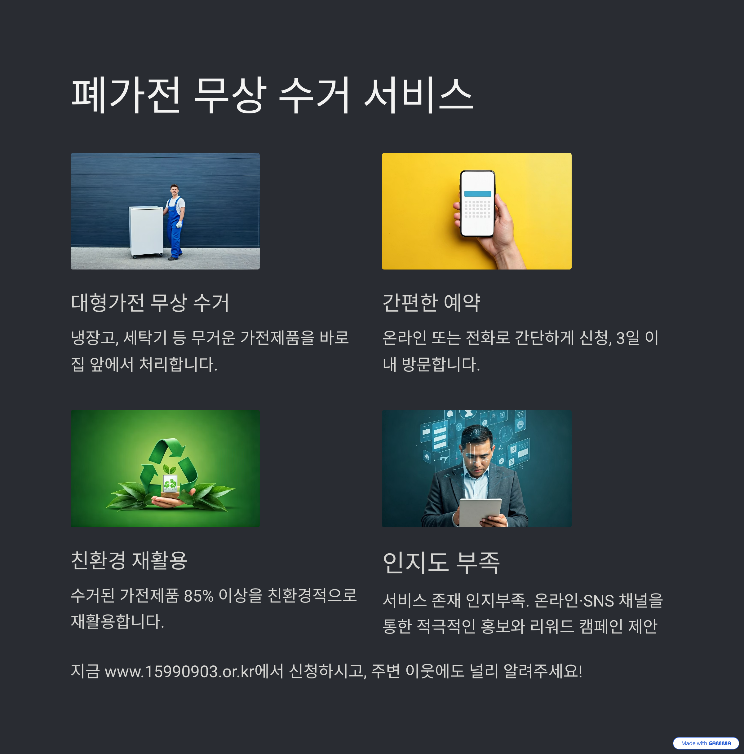 폐가전 무상방문수거 서비스(E-순환거버넌스) 설명 이미지