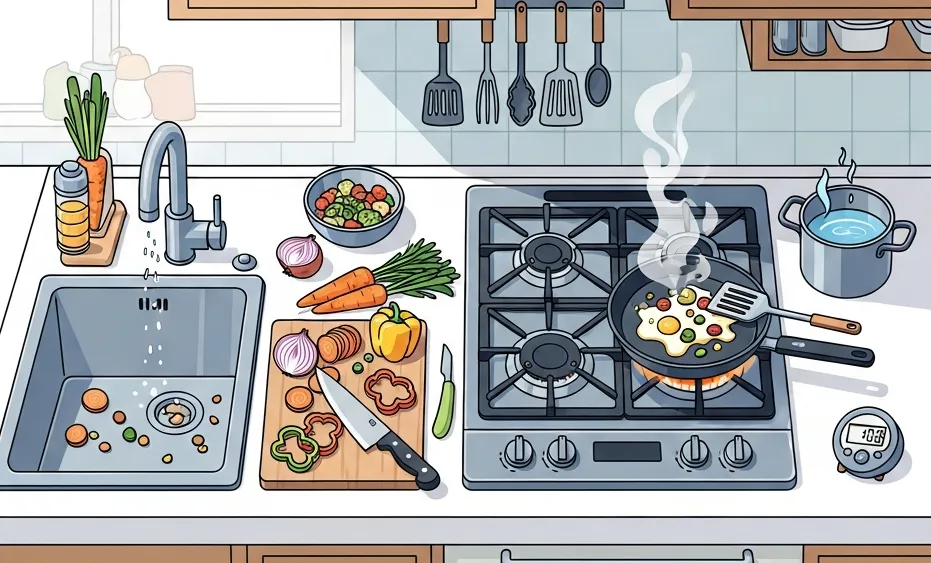 조리대 작업 흐름