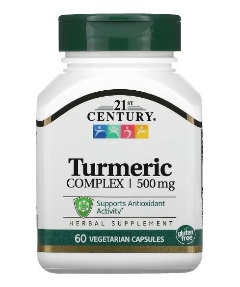 21st Century&#44; 강황 복합체&#44; 500 mg&#44; 베지 캡슐 60정