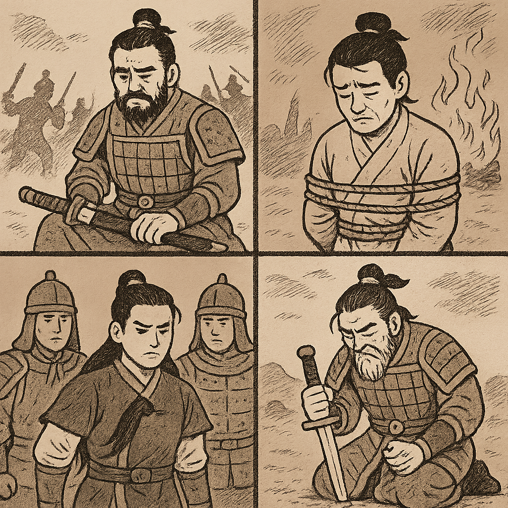 장수들을 그림으로 묘사한 이미지