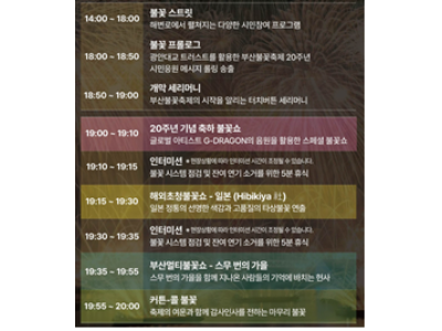 불꽃 축제 프로그램