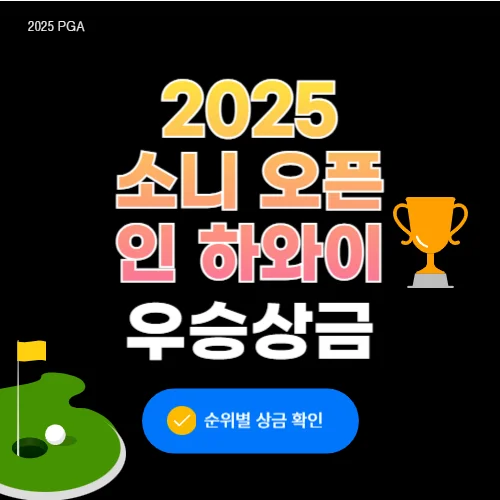 2025 소니오픈 우승상금 순위별상금