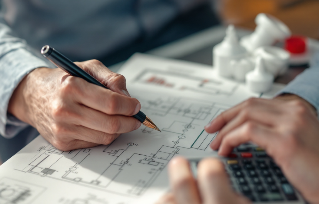 도면을 보며 시험을 준비하는 모습