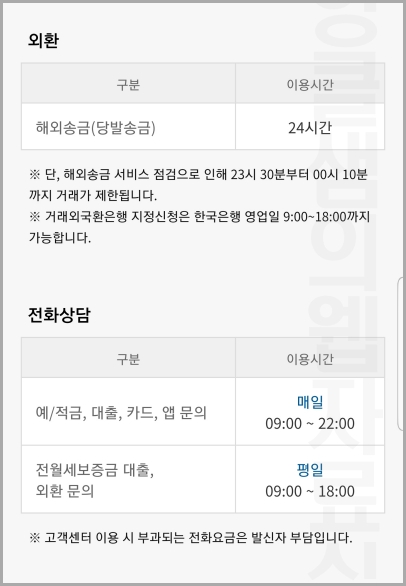 카카오뱅크 외환 전화상담 이용시간