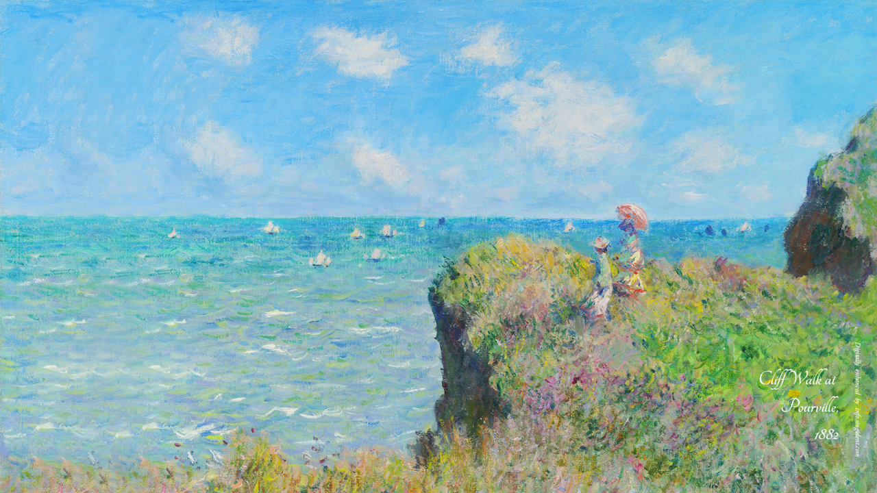 12 푸르빌의 절벽 산책 C - Cliff Walk at Pourville 모네그림