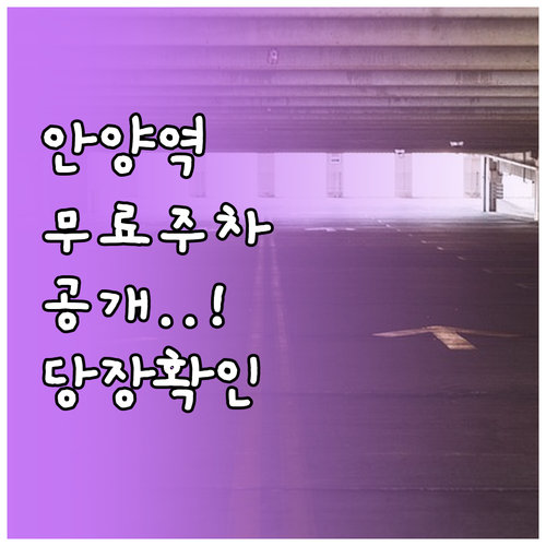 안양역 노상 공영주차장 운영 시간 및..
