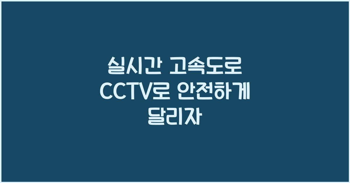 실시간 고속도로 cctv