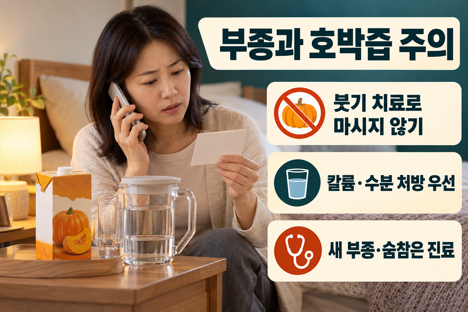 늙은호박 · 부종을 빼려고 호박즙을 늘리면 안 돼요 실사 인포그래픽