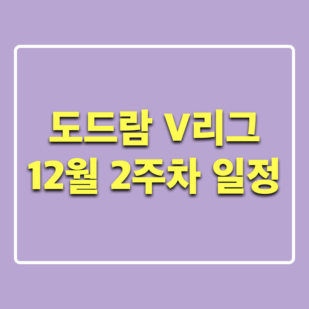 도드람V리그_12월2주차_경기일정
