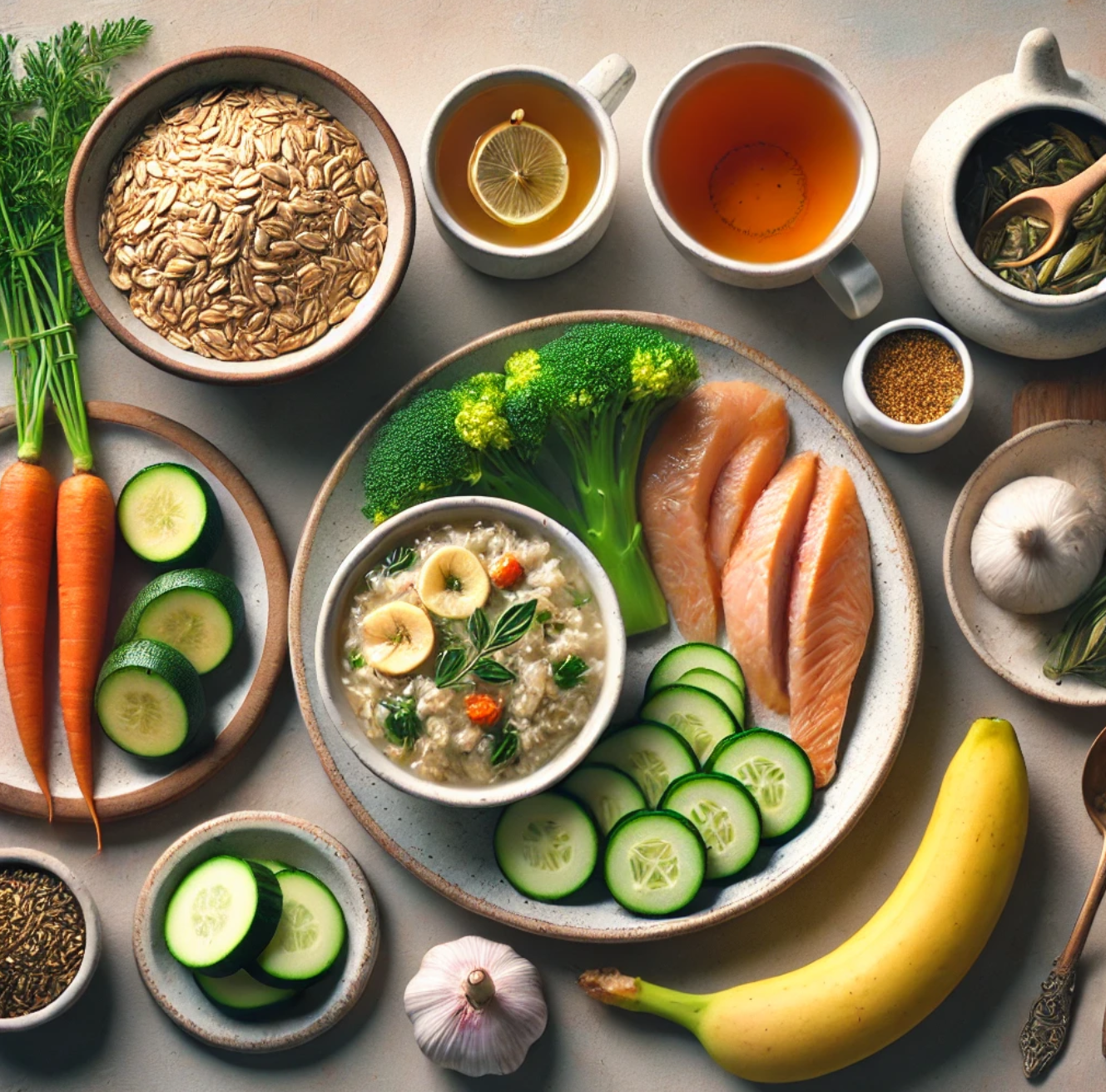 위염과 과민성 대장 증후군 환자를 위한 소화 식단