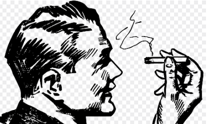 담배피는 남자 모습