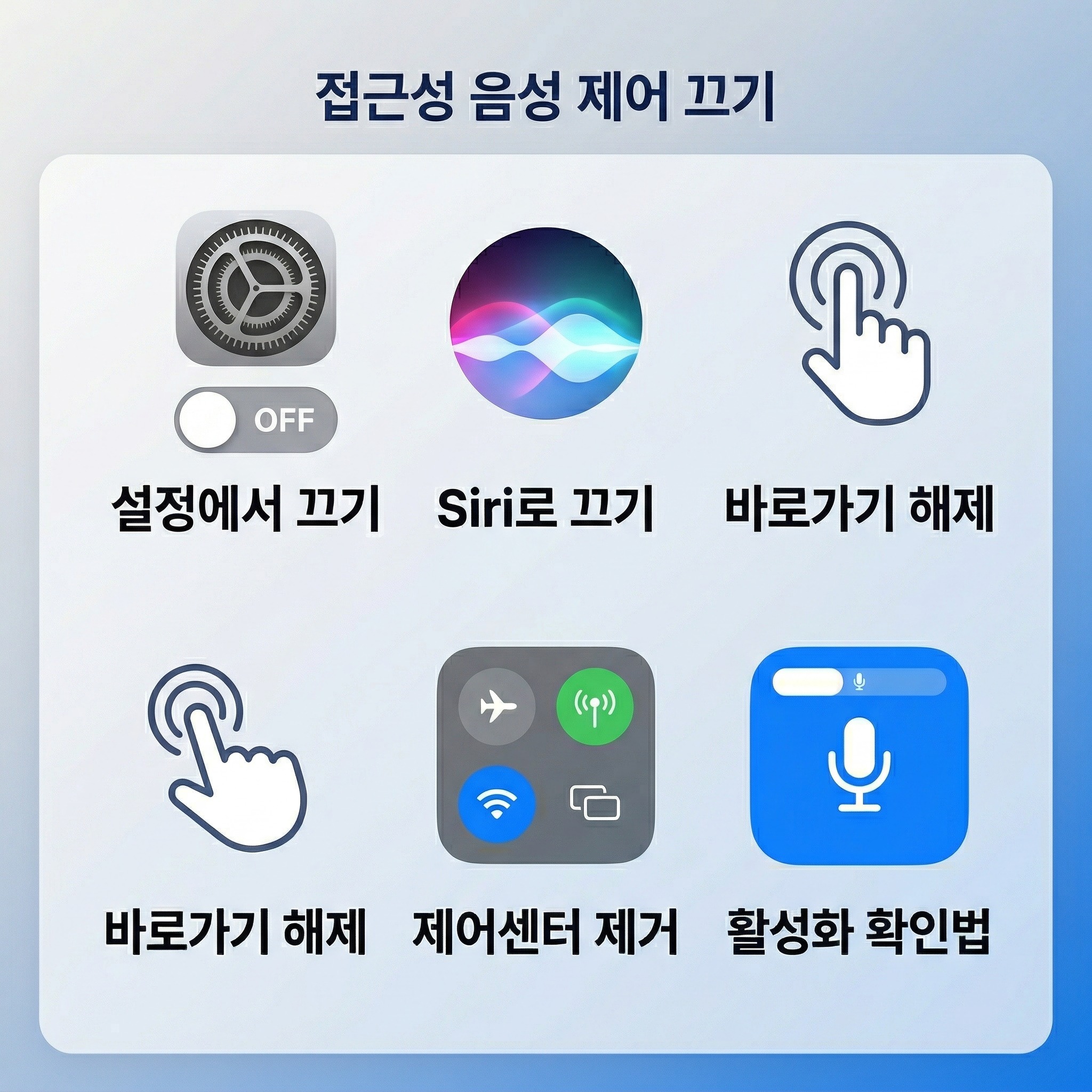 접근성 음성 제어 비활성화 방법