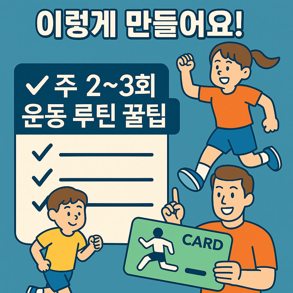 2025년 스포츠강좌이용권 운동 루틴 꿀팁 안내 썸네일 이미지, 주 2~3회 체육 수업으로 아이 운동 습관 형성
