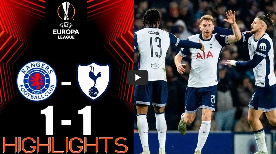 토트넘 대 레인저스 영상