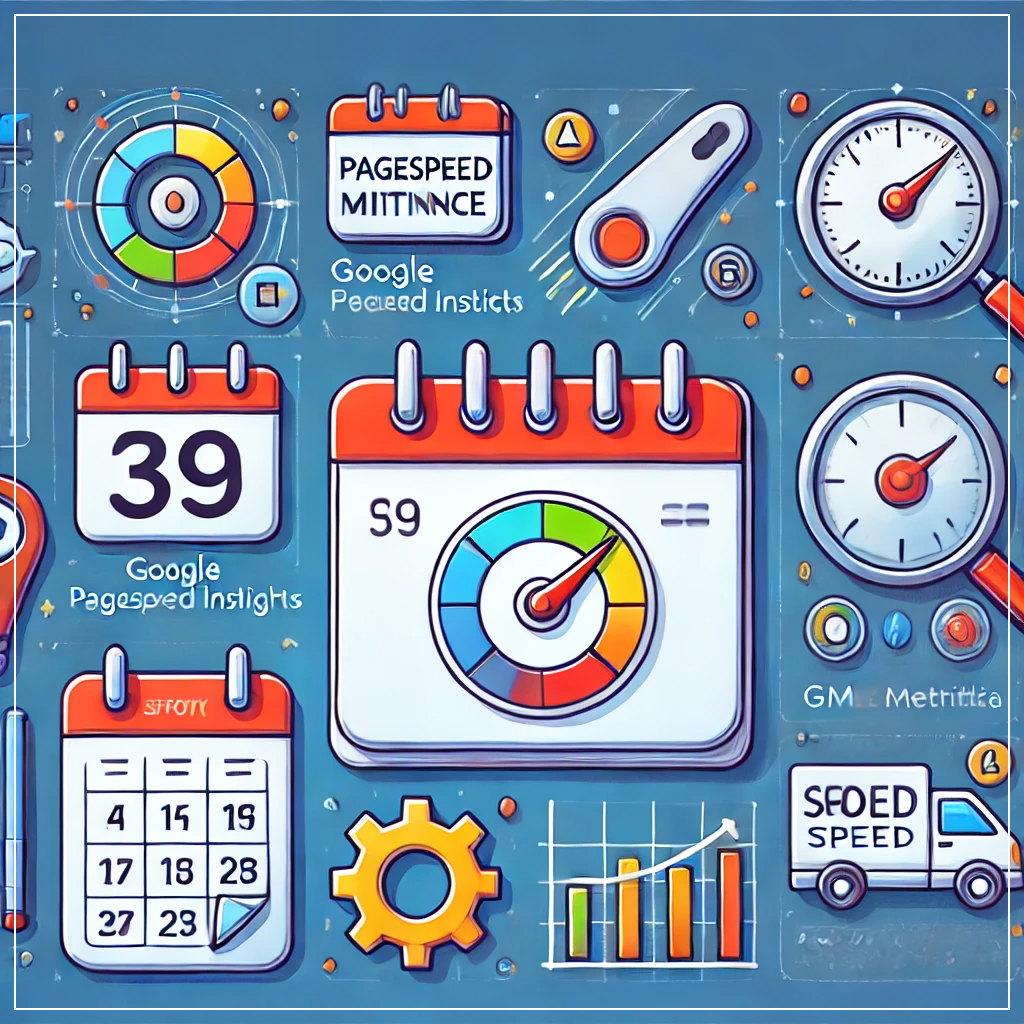 정기적인 웹사이트 속도 유지 관리를 표현한 이미지