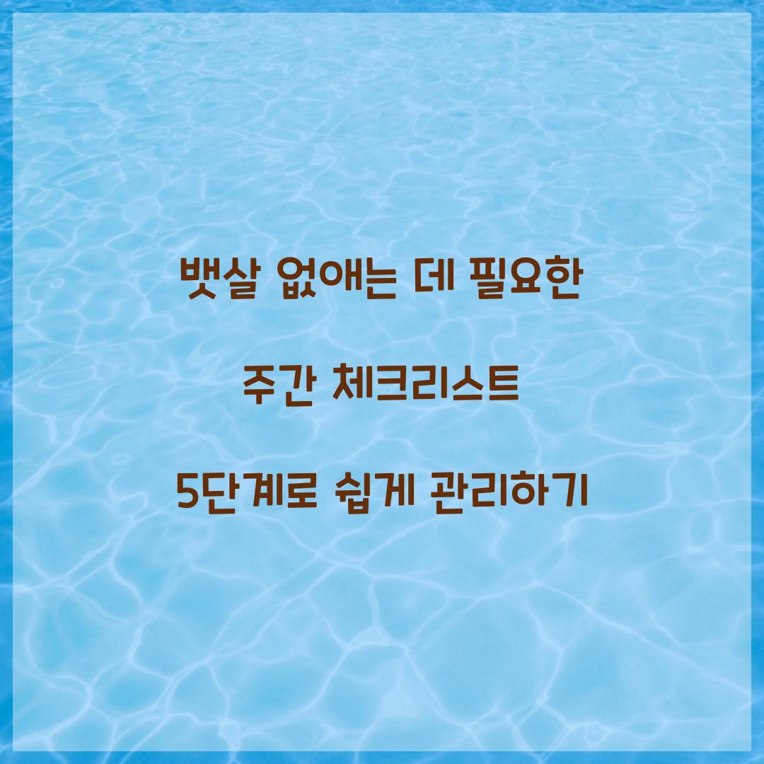 뱃살 없애는 데 필요한 주간 체크리스트