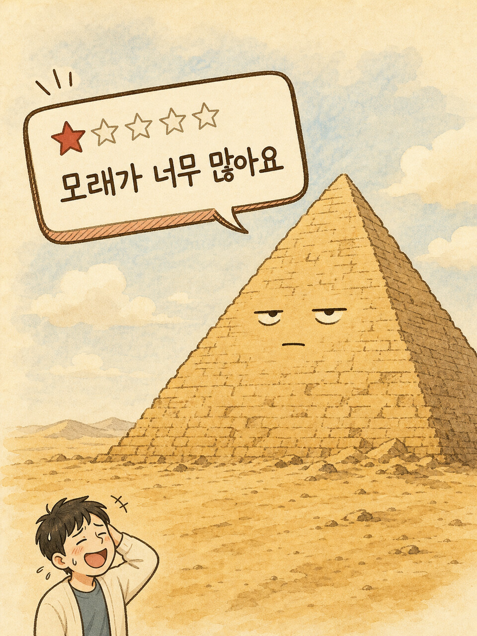 모래가 너무 많아요라는 황당한 피라미드 리뷰