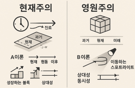 현재주의와 영원주의 논쟁으로 읽는 시간과 존재. 흐름인가 블록인가에 대한 철학적 입문과 심화 해설
