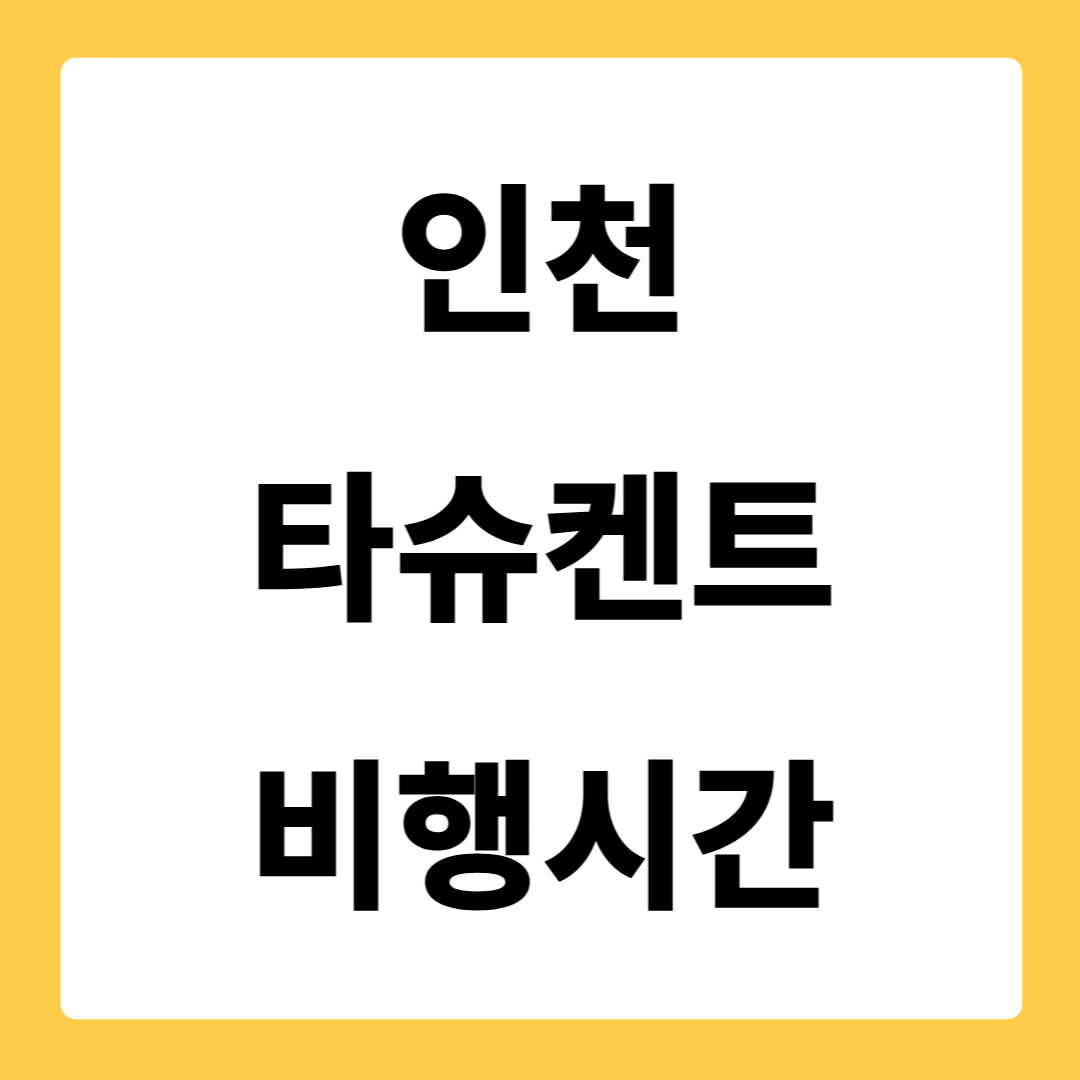 인천 타슈켄트 비행시간