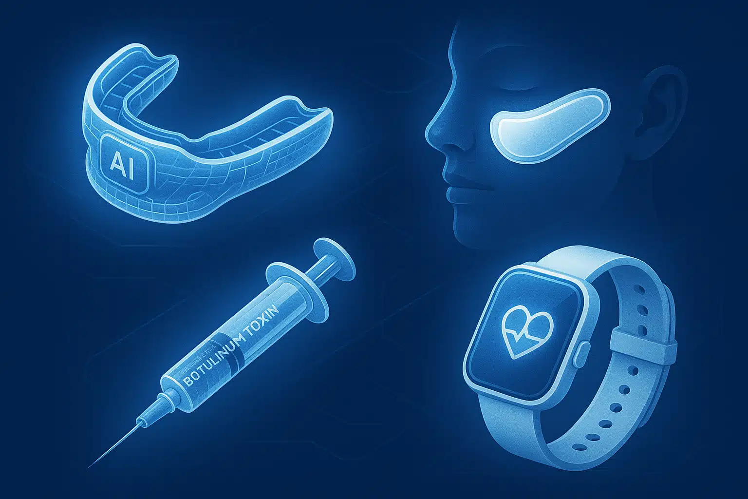 AI 스마트 마우스가드, 광대 패치, 보툴리눔 톡신 주사, 손목형 웨어러블 기기