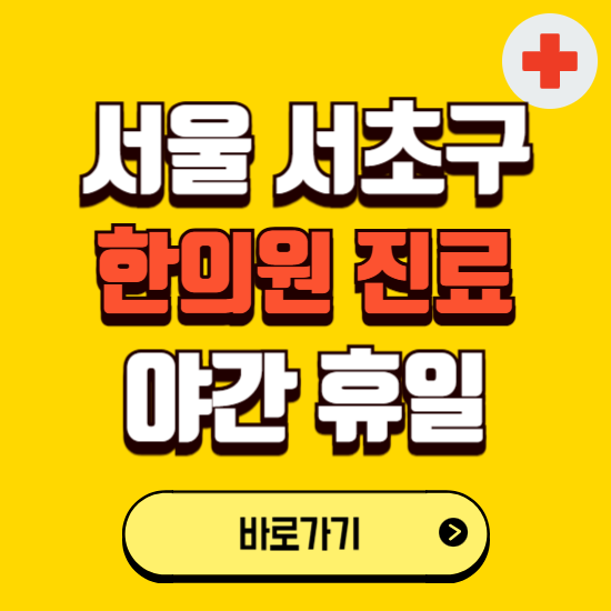 서울 서초구 야간 휴일 한의원 한방병원 찾기 ❘ 24시 일요일 주말 연휴 응급진료 추천 잘하는 곳