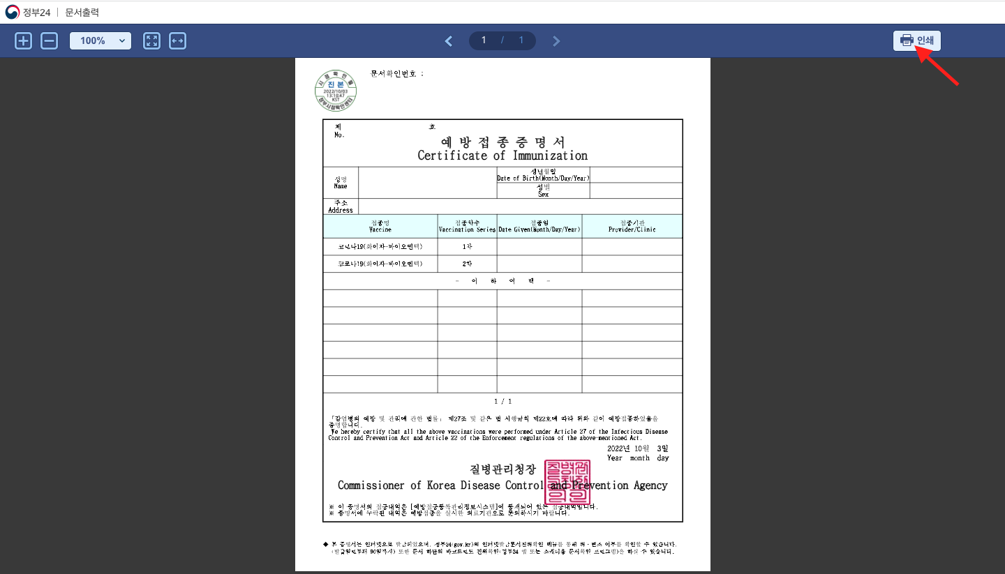 인쇄 화면 미리보기