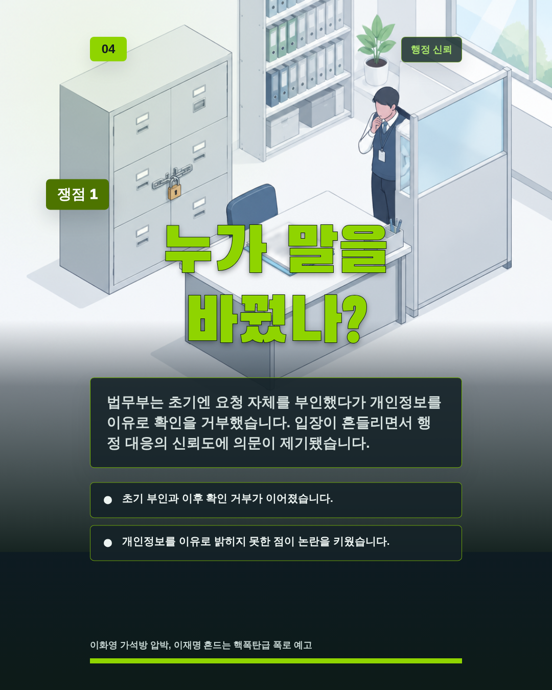 누가 말을 바꿨나?
