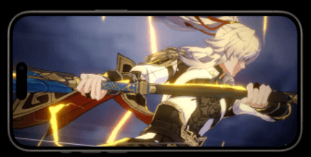 게임화면이 연출되고 있는 아이폰