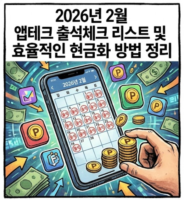 2026년 2월 앱테크 출석체크 리스트 및 효율적인 현금화 방법 정리