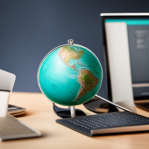 지구본과 노트북