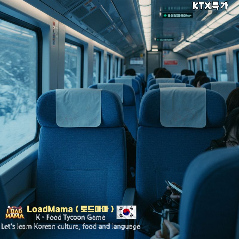 현대적인 KTX 열차 내부, 편안한 좌석