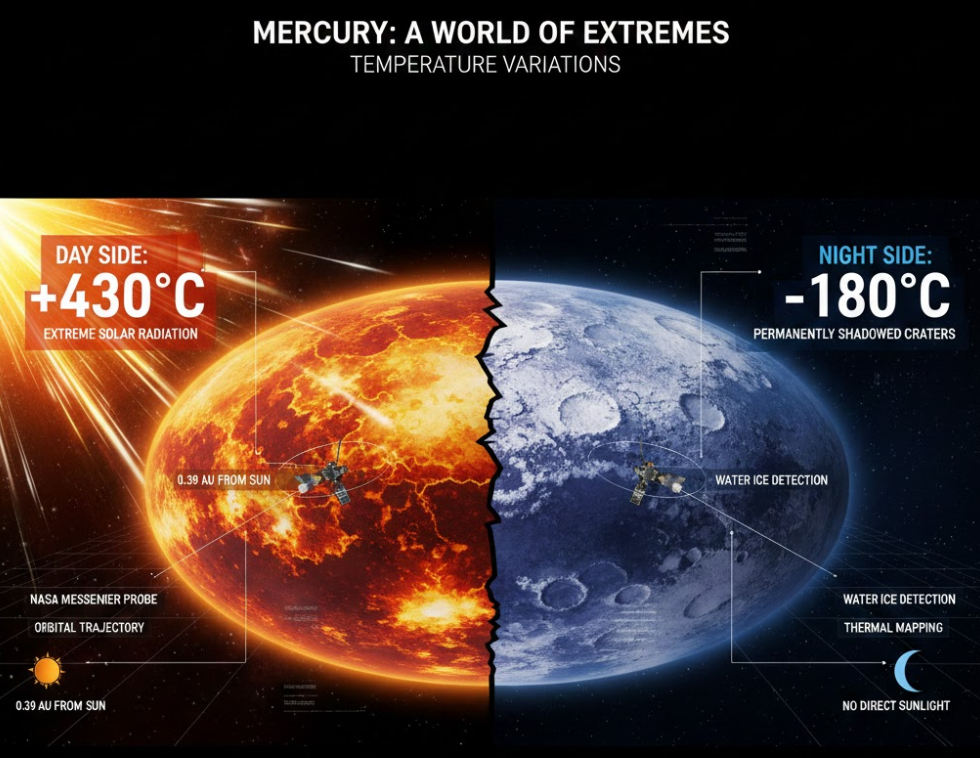 수성 표면 온도 극한 환경