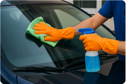 자동차 유리 얼룩 닦는법